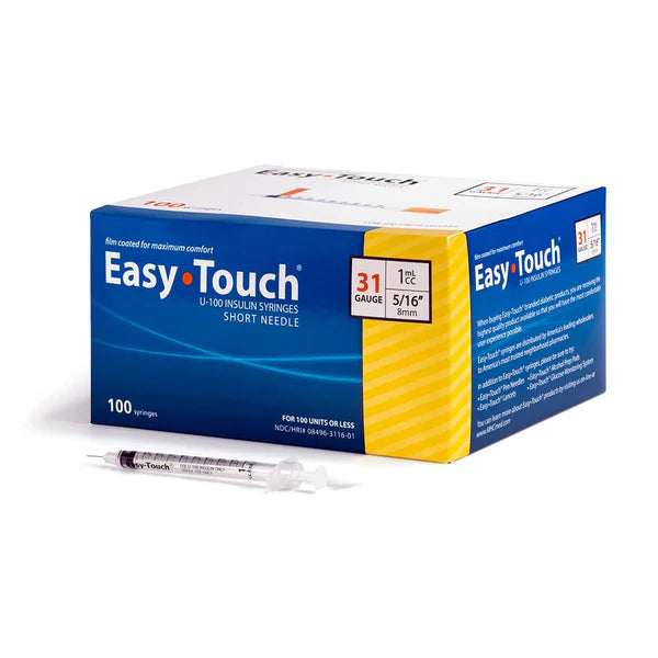 MHC - Easy Touch 1cc Insulin Syringe 31g x 5/16 (100/BX)